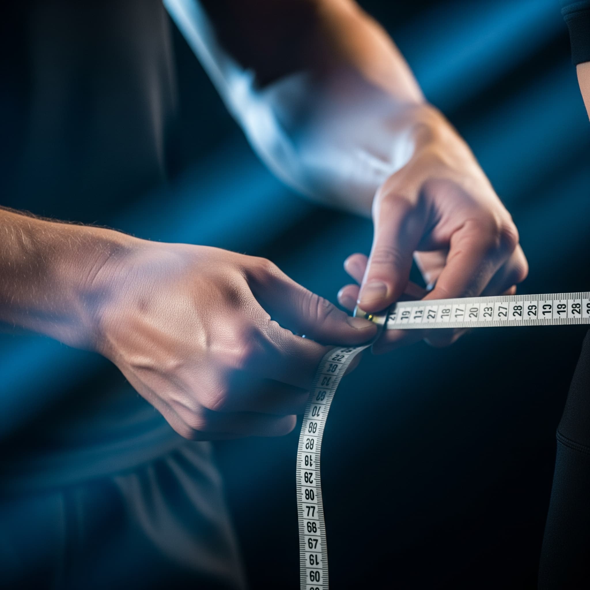 Profissional realizando avaliação física